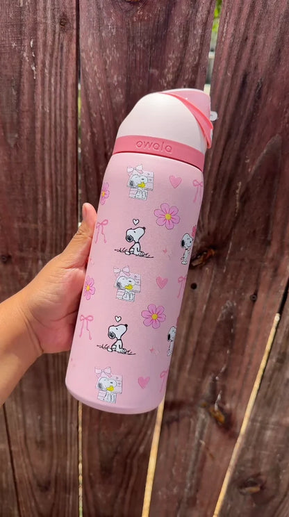 Snoopy Bow & Bloom FreeSip 2oz Water Bottle