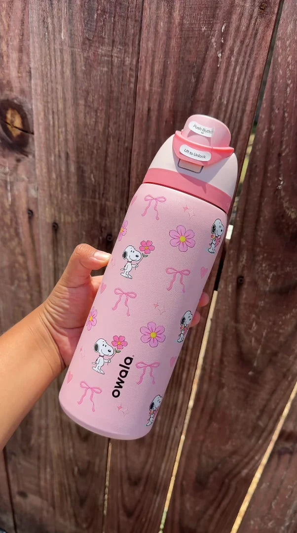 Snoopy Bow & Bloom FreeSip 2oz Water Bottle
