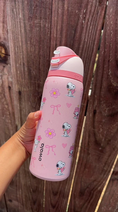 Snoopy Bow & Bloom FreeSip 2oz Water Bottle