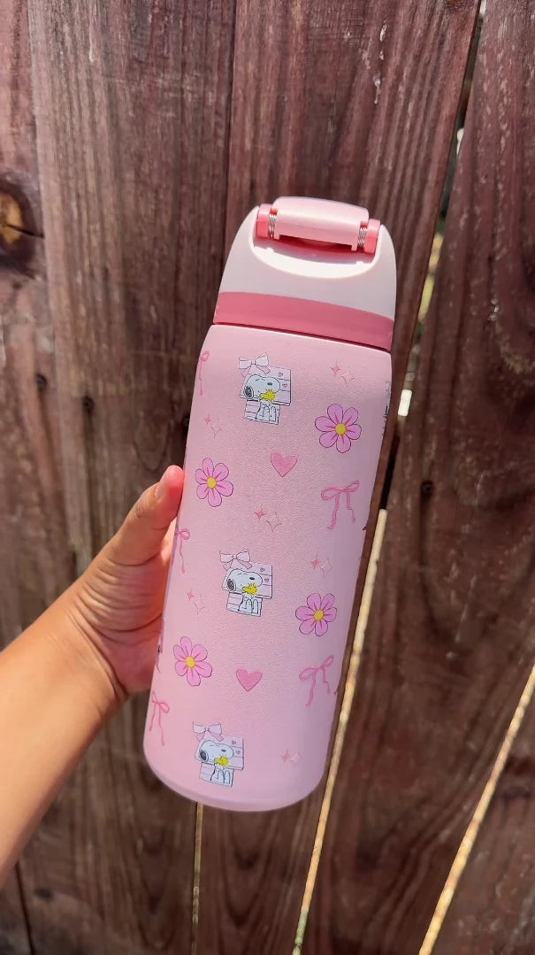 Snoopy Bow & Bloom FreeSip 2oz Water Bottle